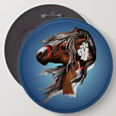 ペンキの馬および羽ボタン 缶バッジ (正面&裏面)