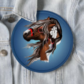 ペンキの馬および羽ボタン 缶バッジ (インサイチュ)