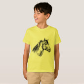 ペンキの馬のシンプルのスケッチ Tシャツ (正面フル)