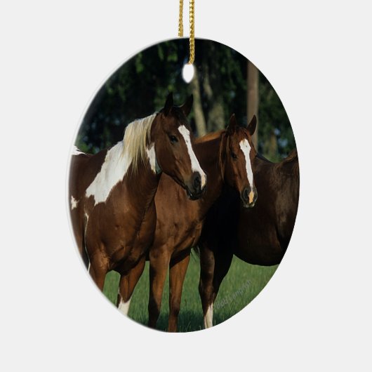 ペンキの馬の立つことのグループ セラミックオーナメント (右)