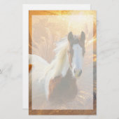 ペンキの馬の金ゴールドの文房具 便箋 (正面/裏面)