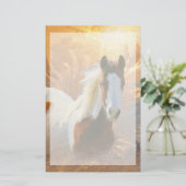 ペンキの馬の金ゴールドの文房具 便箋 (スタンド正面)