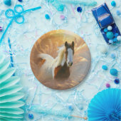 ペンキの馬の金ゴールド7インチの紙皿 ペーパープレート (パーティー)