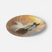 ペンキの馬の金ゴールド7インチの紙皿 ペーパープレート (アングル)