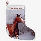 ペンキの馬の雪のクリスマスのストッキング スモールクリスマスストッキング (正面)