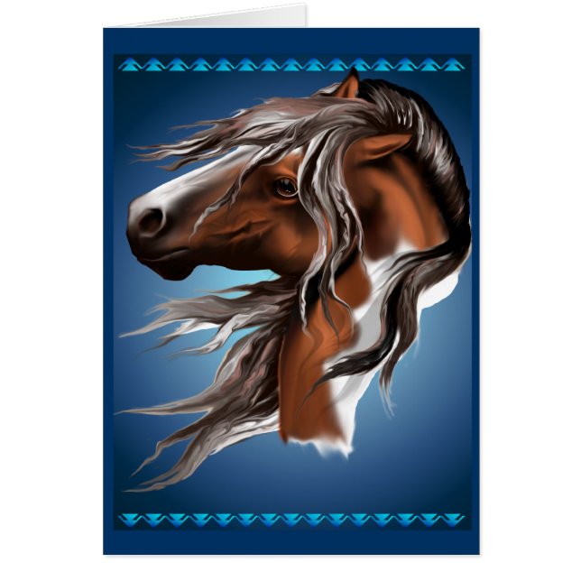 ペンキの馬の顔カード (正面)