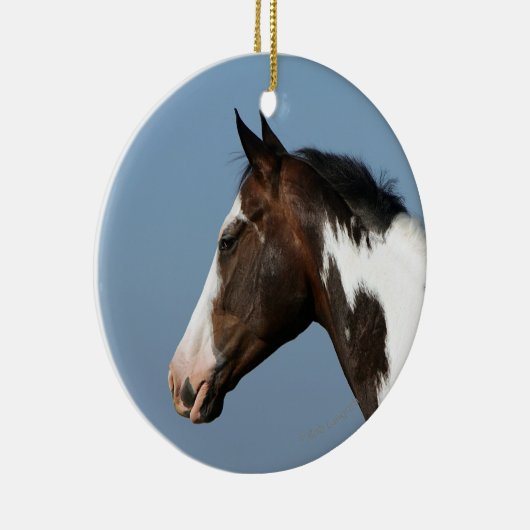 ペンキの馬のHeadshot 1 セラミックオーナメント (右)