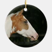 ペンキの馬のHeadshot 2 セラミックオーナメント (裏面)