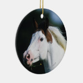 ペンキの馬のHeadshot 3 セラミックオーナメント (右)