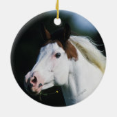ペンキの馬のHeadshot 3 セラミックオーナメント (裏面)