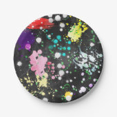 ペンキの（ばちゃばちゃ）跳ねるのプレート ペーパープレート (正面)