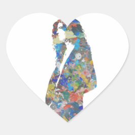 ペンキの（ばちゃばちゃ）跳ねるのポートレート ハートシール