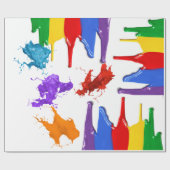 ペンキの（ばちゃばちゃ）跳ねるの包装紙 ラッピングペーパー (フラット)