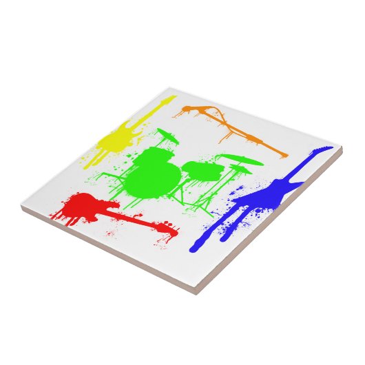 ペンキの(ばちゃばちゃ)跳ねるの楽器バンド落書き タイル (側面)