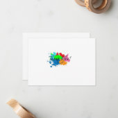 ペンキの(ばちゃばちゃ)跳ねるはノート感謝していしています ノートカード (正面/裏面インサイチュ)