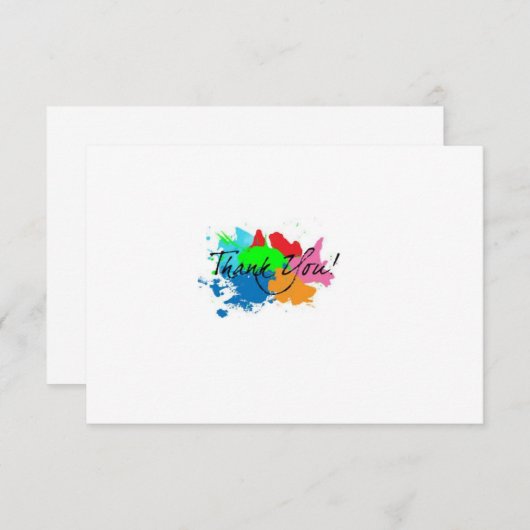 ペンキの（ばちゃばちゃ）跳ねるはノート感謝していしています ノートカード (正面/裏面)