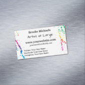 [ペンキの（ばちゃばちゃ）跳ねる]モダンな抽象画家の白 マグネット名刺 (インサイチュ)