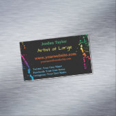 [ペンキの（ばちゃばちゃ）跳ねる]モダンな抽象画家の黒 マグネット名刺 (インサイチュ)