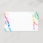 [ペンキの（ばちゃばちゃ）跳ねる]モダンな抽象画家の黒 名刺 (裏面)