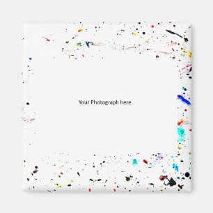 ペンキは斑入りの写真テンプレートをはねかけます マグネット