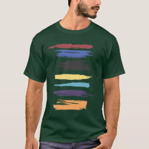 ペンキは芸術的で抽象的な色の縞をなでます Tシャツ