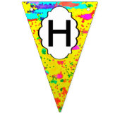 ペンキは黄色い背景ではねかけます バンティングフラッグ (第2の旗)