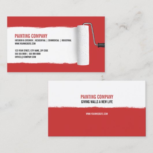 ペンキローラーの絵画の建築業者の名刺 名刺 (正面/裏面)