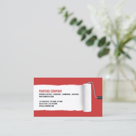 ペンキローラーの絵画の建築業者の名刺 名刺 (スタンド正面)