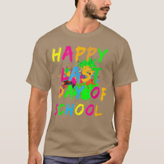 ペンキ飛沫エフェクトで楽しい学校最後の日 グロウ Tシャツ