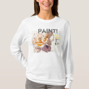 ペンキ! 花の水彩画のTシャツ Tシャツ