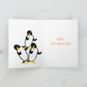 ペンギおもしろいン誕生日、名前の年齢の前を追加 カード (内部)