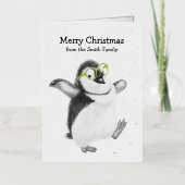 ペンギおもしろいン 箔グリーティングカード (正面)