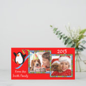 ペンギお洒落ン2フォトホリデーカード シーズンカード (スタンド正面)