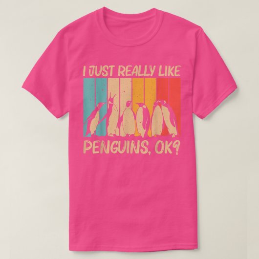 ペンギカッコいいンデザイン女子男性へエンペペンギン Tシャツ (デザイン正面)