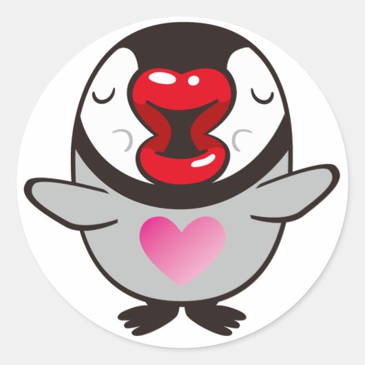 ペンギキスをするン ラウンドシール (正面)
