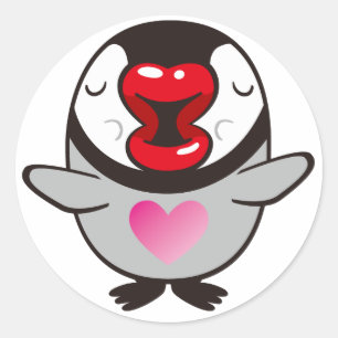 ペンギキスをするン ラウンドシール
