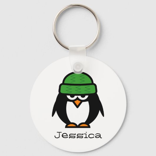 ペンギパーソナライズされたン愛好家のキーチェーンの名前 キーホルダー (正面)