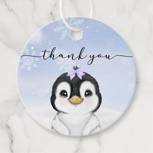 ペンギンありがとうメッセージカード フェイバータグ (正面)