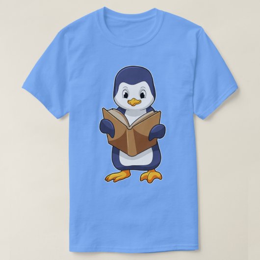 ペンギンおたくと本 Tシャツ (デザイン正面)