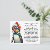 ペンギンおもしろいの休日の生存のヒント ポストカード (スタンド正面)