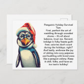 ペンギンおもしろいの休日の生存のヒント ポストカード (正面/裏面)