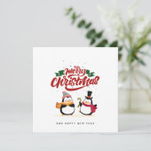 ペンギンおもしろいクリスマスカード、メリークリスマス シーズンカード (スタンド正面)