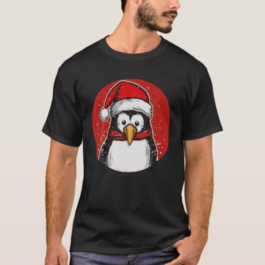 ペンギンおもしろいクリスマス動物愛好家ギフトメンズウォム Tシャツ (正面)