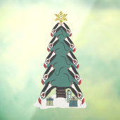 ペンギンおもしろいズクリスマスツリー ウィンドウサイン (シート3)