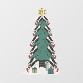 ペンギンおもしろいズクリスマスツリー ウィンドウサイン (シート)