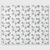 ペンギンおもしろいズファミリー白黒レッドクリスマス ラッピングペーパー (フラット)