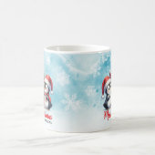 ペンギンおもしろいズブルーとレッド・メリークリスマス コーヒーマグカップ (中央)