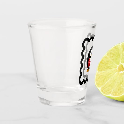 ペンギンおもしろいバードデザイン ショットグラス (左)
