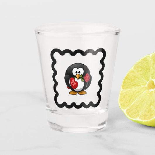 ペンギンおもしろいバードデザイン ショットグラス (正面)