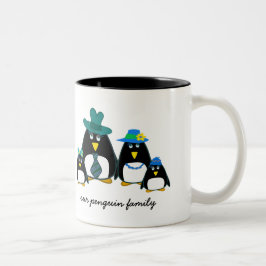 ペンギンおもしろいファミリーカスタムクリスマスギフトマグ ツートーンマグカップ